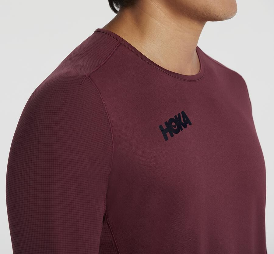 Hoka One One Top Herre - Performance Lang Sleeve - Brune - 803241GHL